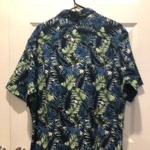 Van Heusen Air Printed Short Sleeve Camp Shirt - XL - Black Iris